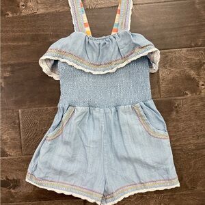 Matilda Jane Light Chambray Smocked Romper